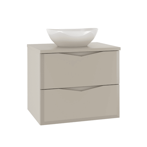 Conjunto móvel lavatório simples 60cm e coluna Ellie Caxemira
