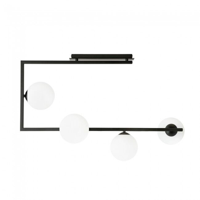 Plafón de techo Ventara (4 luces) Acero - Cristal  Nórdico
