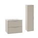 Conjunto de muebles con lavabo individual encastrado y columna Ellie Conjunto de muebles con lavabo individual encastrado y columna Ellie Beige