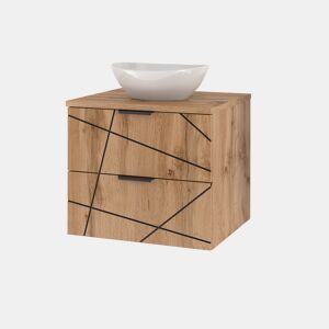 Móvel de lavatório simples Teren Madeira 60cm