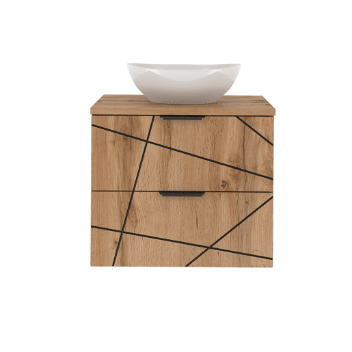 Móvel de lavatório simples Teren Madeira 60cm
