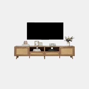 Móvel de TV 200cm de painel de partículas com 2 portas e 2 gavetas,madeira