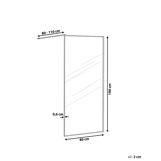 Painel de duche WASPAM 80 x 190 cm Prateado Painel de duche WASPAM 80 x 190 cm Prateado