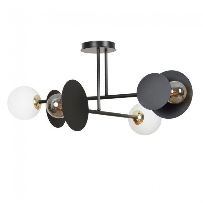 Plafón de techo meltis negro 4 luces marca wonderlamp