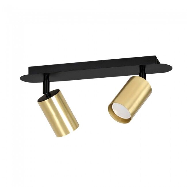 Regleta de focos tao negro/oro 2 luces marca wonderlamp