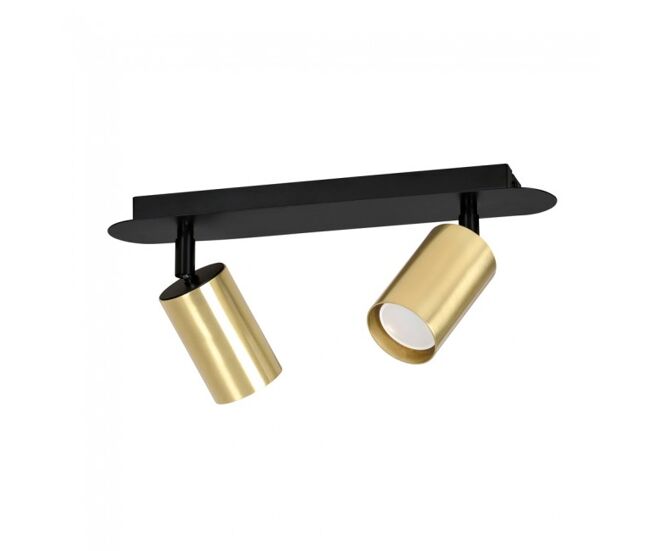 Regleta de focos tao negro/oro 2 luces marca wonderlamp