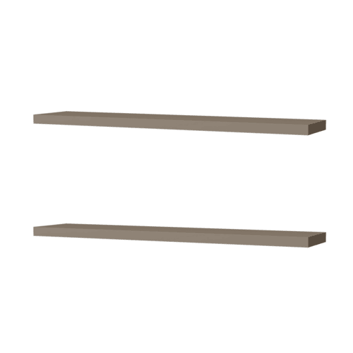 Prateleira flutuante em melamina taupe com 2 prateleiras , 3,8 cm X 120 cm X 25 cm
