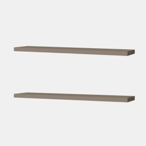Prateleira flutuante em melamina taupe com 2 prateleiras , 3,8 cm X 120 cm X 25 cm