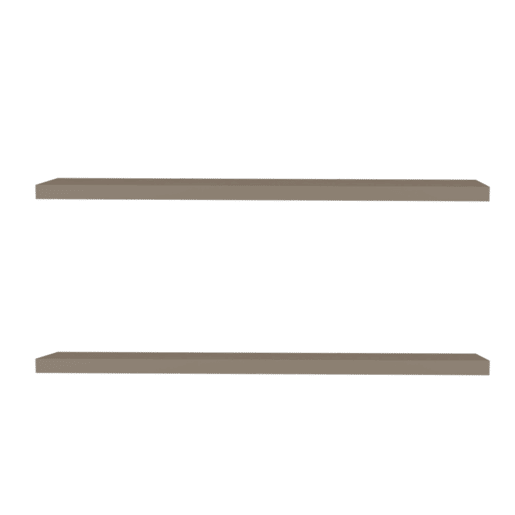 Prateleira flutuante em melamina taupe com 2 prateleiras , 3,8 cm X 120 cm X 25 cm