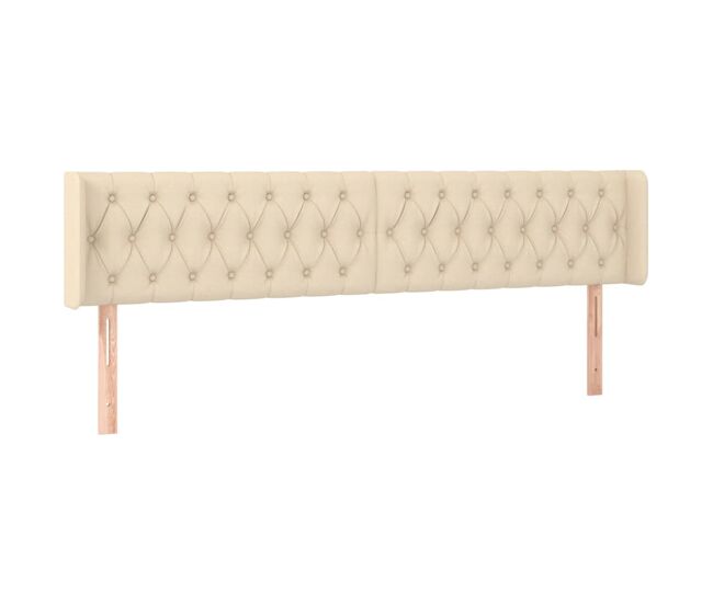 Cabecero de tela color crema 183x16x78/88 cm