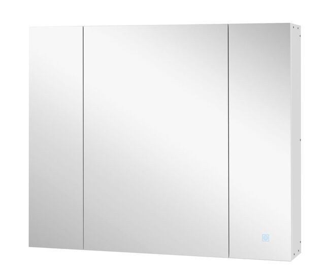 Homcom armario de baño con espejo y luces led armario con espejo para baño con estantes ajustables y usb mueble para baño estilo moderno 90x15x75 cm blanco