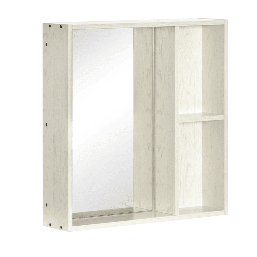 HOMCOM Armário de Casa de Banho com Espelho Armário com Espelho para Casa de Banho Móvel para Casa de Banho Estilo Moderno 63x15x65 cm Branco