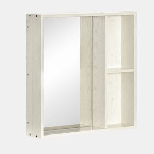 HOMCOM Armário de Casa de Banho com Espelho Armário com Espelho para Casa de Banho Móvel para Casa de Banho Estilo Moderno 63x15x65 cm Branco