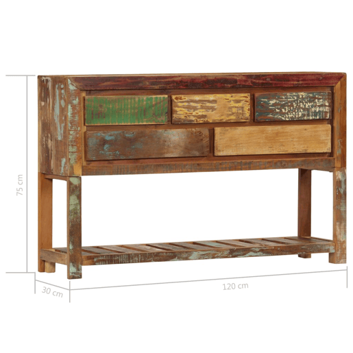 vidaXL Aparador 120x30x75 cm madeira recuperada maciça vidaXL Aparador 120x30x75 cm madeira recuperada maciça