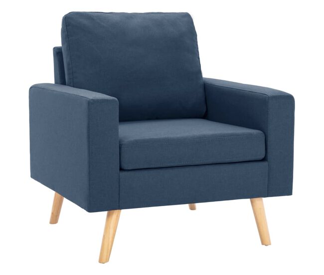 Vidaxl sillón de tela azul
