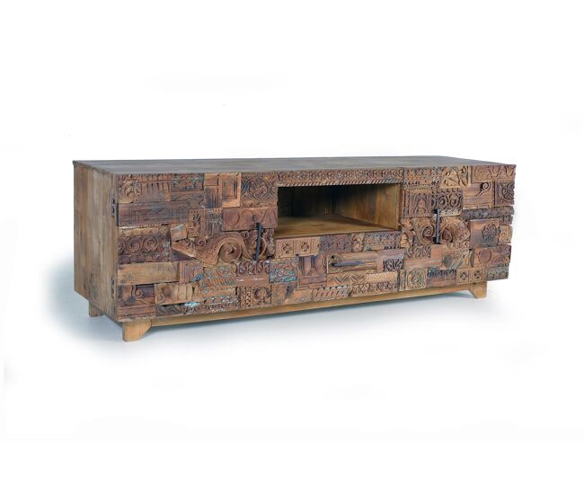 Mueble TV de madera de mango recuperada 60x180x50
