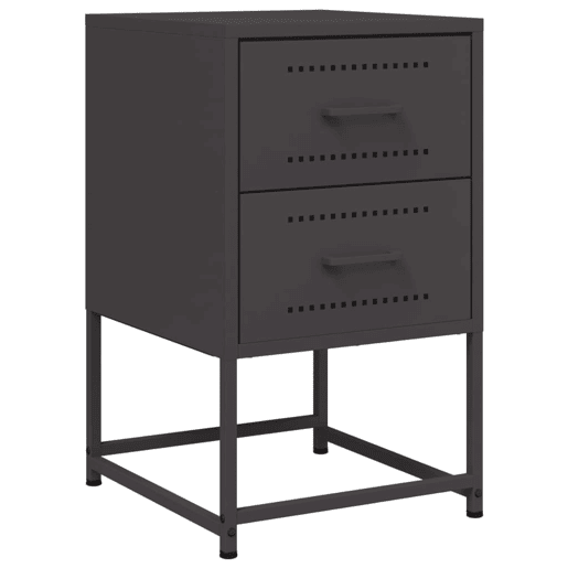 vidaXL Mesa de cabeceira 36x39x60,5 cm aço preto vidaXL Mesa de cabeceira 36x39x60,5 cm aço preto