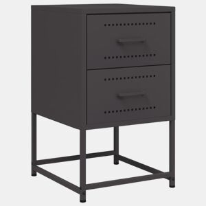 vidaXL Mesa de cabeceira 36x39x60,5 cm aço preto