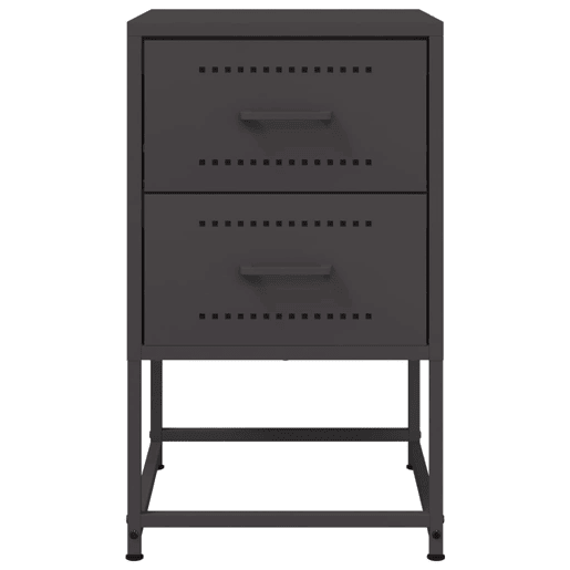 vidaXL Mesa de cabeceira 36x39x60,5 cm aço preto vidaXL Mesa de cabeceira 36x39x60,5 cm aço preto