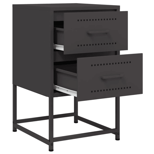 vidaXL Mesa de cabeceira 36x39x60,5 cm aço preto vidaXL Mesa de cabeceira 36x39x60,5 cm aço preto