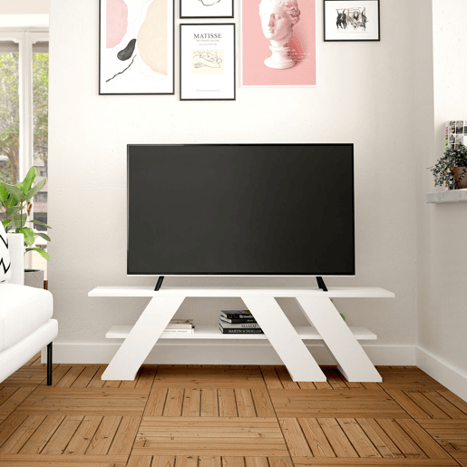 Móvel de TV Alexandra House Living Diagonal Branco 140 x 40 x 34 cm