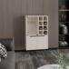 Mueble bar aster en melamina con 8 botelleros, 9 portacopas Mueble bar aster en melamina con 8 botelleros, 9 portacopas Natural