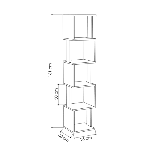 Estante de Esquina Alexandra House Living Eik Madeira MDP 35 x 161 x 2 cm 5 Prateleiras