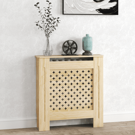 HOMCOM Cobertura de Radiador de MDF Proteção para Radiador para Sala de Estar Dormitório Corredor 78x19x82 cm Carvalho