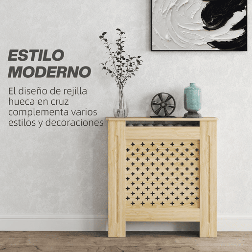 HOMCOM Cobertura de Radiador de MDF Proteção para Radiador para Sala de Estar Dormitório Corredor 78x19x82 cm Carvalho