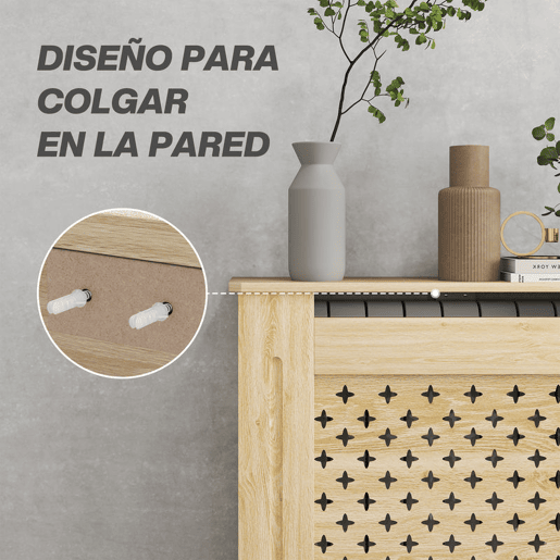 HOMCOM Cobertura de Radiador de MDF Proteção para Radiador para Sala de Estar Dormitório Corredor 78x19x82 cm Carvalho
