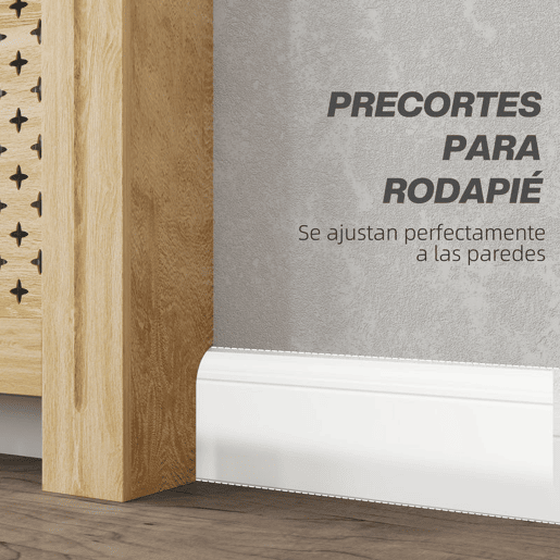 HOMCOM Cobertura de Radiador de MDF Proteção para Radiador para Sala de Estar Dormitório Corredor 78x19x82 cm Carvalho