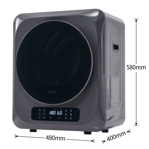 Máquinas de secar roupa 4kg evacuação de aço inoxidável com ecrã de LED,montagem em parede,energética G,cinza