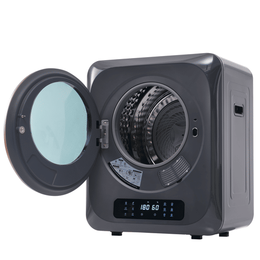 Máquinas de secar roupa 4kg evacuação de aço inoxidável com ecrã de LED,montagem em parede,energética G,cinza