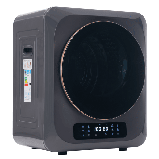 Máquinas de secar roupa 4kg evacuação de aço inoxidável com ecrã de LED,montagem em parede,energética G,cinza
