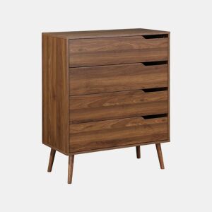 Cómoda em nogueira de 4 gavetas, Nepal, Decoração em madeira de nogueira, 80x40x99 cm