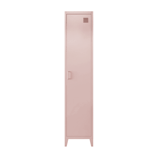 Armário de quarto industrial com 4 espaços de armazenamento, Soho, Rosa, 38x38x180 cm