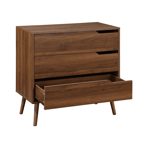 Cómoda em nogueira de 3 gavetas, Nepal, Decoração em madeira de nogueira, 80x40x80 cm
