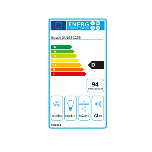 Extrator Convencional BOSCH DUL63CC55 60 cm 350 m3h 72 dB 146W Extrator Convencional BOSCH DUL63CC55 60 cm 350 m3h 72 dB 146W