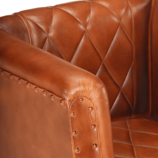 vidaXL Poltrona couro de cabra genuĂno castanho vidaXL Poltrona couro de cabra genuĂno castanho