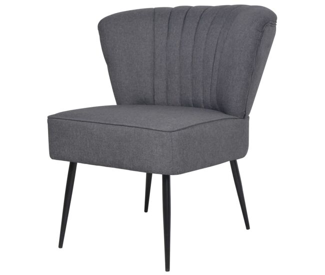 Vidaxl sillón de cóctel tela gris oscuro