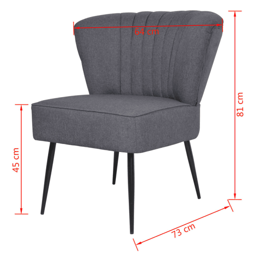 vidaXL Cadeira de cocktail tecido cinzento-escuro