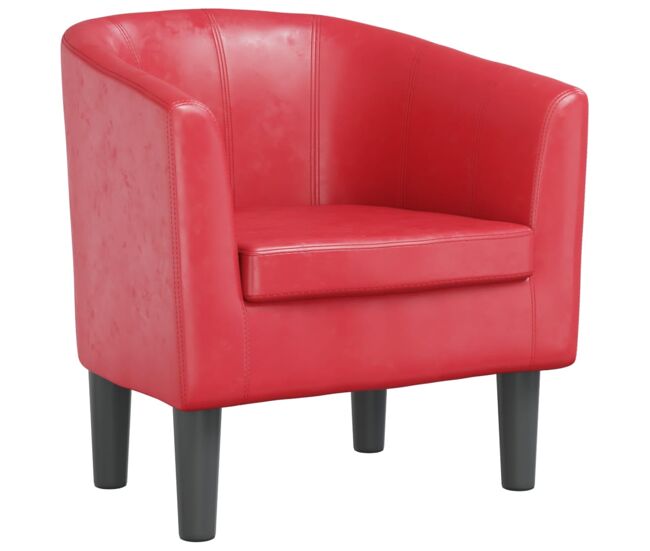 Vidaxl sillón cuero sintético rojo