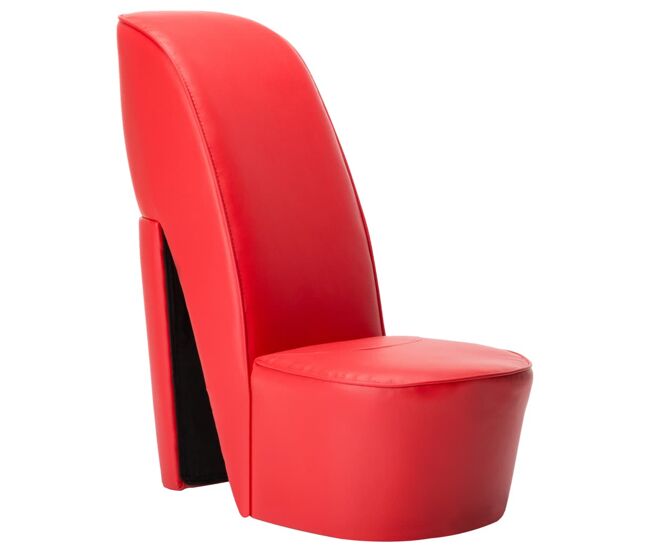 Vidaxl sillón con forma de zapato de tacón cuero sintético rojo