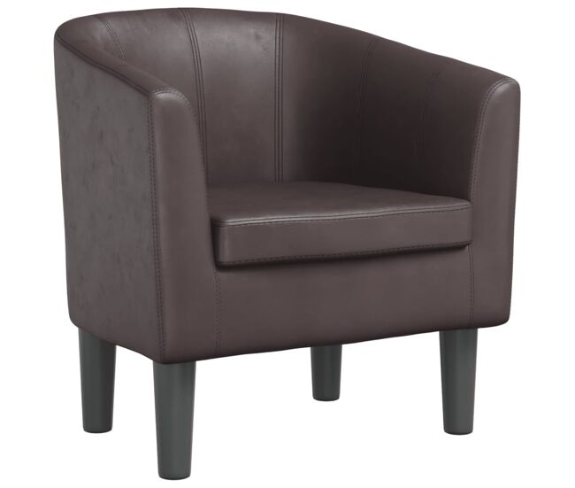 Vidaxl sillón cuero sintético marrón