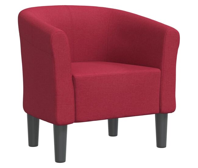 Vidaxl sillón de tela rojo tinto