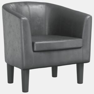 vidaXL Poltrona couro artificial cinzento
