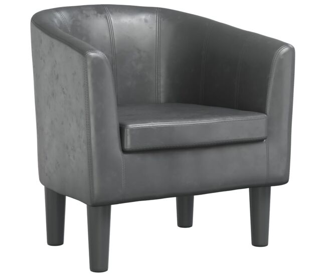 Vidaxl sillón cuero sintético gris
