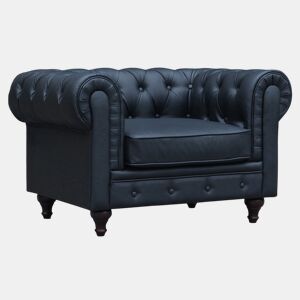 Cadeirão Aliza Chesterfield - 111 x 82 x 70 cm - Preto