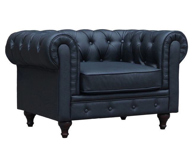 Sillón chesterfield "aliza" - negro