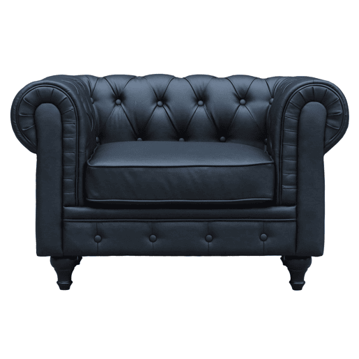 Cadeirão Aliza Chesterfield - 111 x 82 x 70 cm - Preto